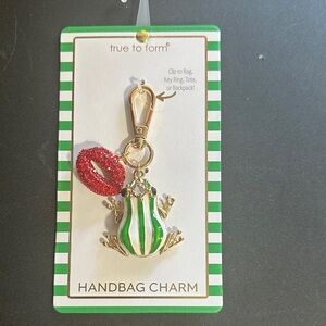 True to form frog and lips handbag charm and key chain